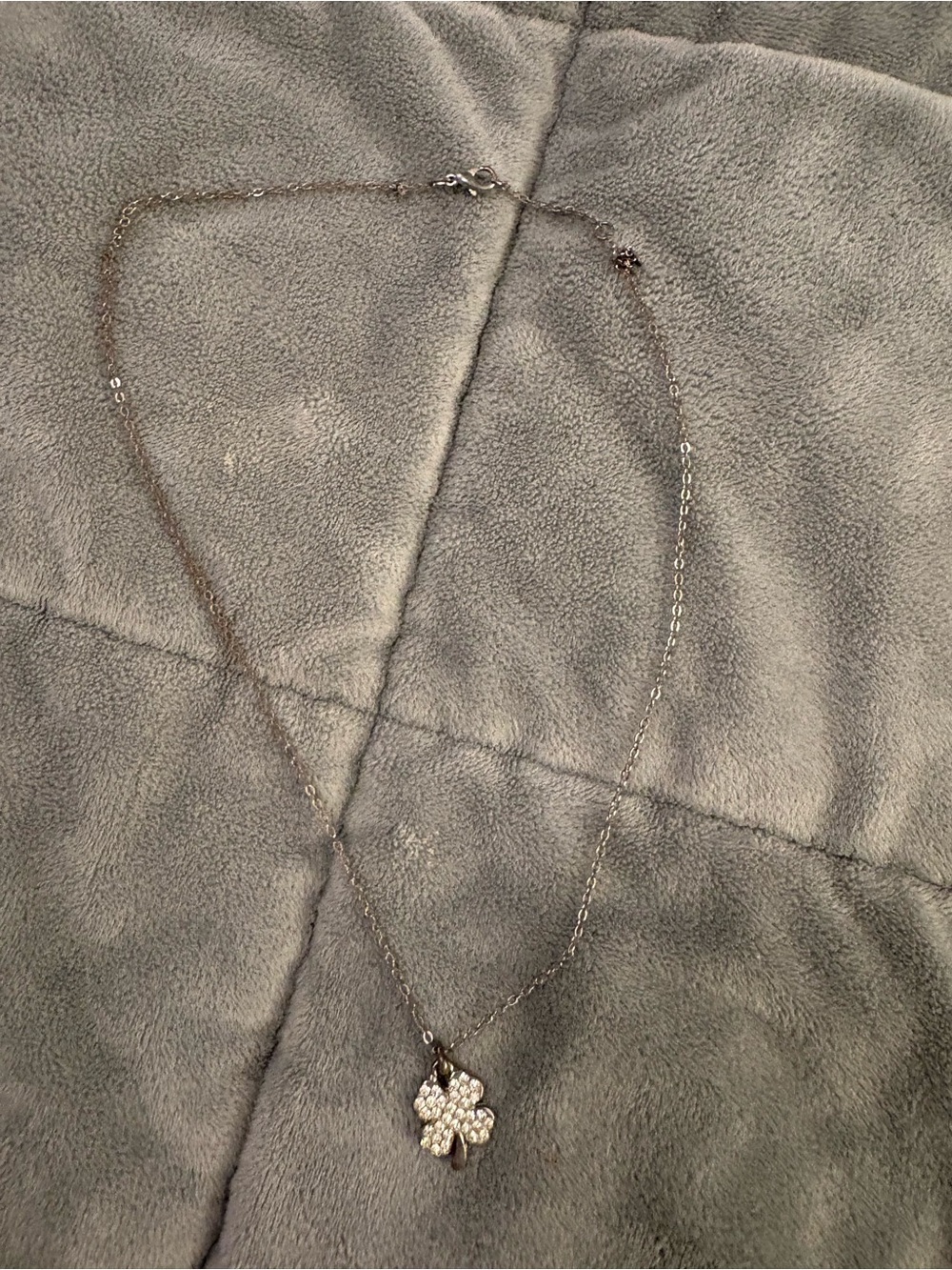 Silver Crystal Clover Pendant Necklace - Women Jewelry